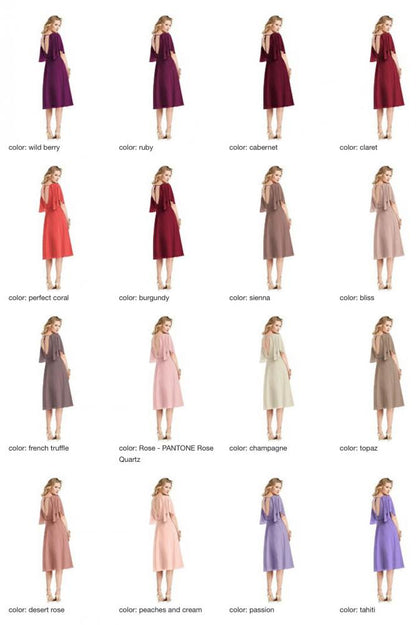 JP1030 Jenny Packham ジェニーパッカム ブライズメイド ドルマンスリーブ ショートドレス 79色 【結婚式 ブライズメイド アッシャー オーダーメイド】