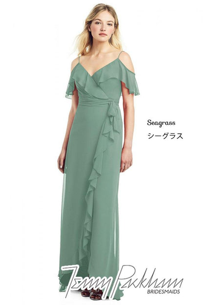 JP1040 jenny Packham ジェニーパッカム ブライズメイド オフショルダー ロングドレス 79色 【結婚式　ブライズメイド　アッシャー　オーダーメイド】