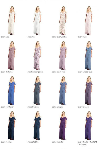 JP1040 jenny Packham ジェニーパッカム ブライズメイド オフショルダー ロングドレス 79色 【結婚式 ブライズメイド アッシャー オーダーメイド】