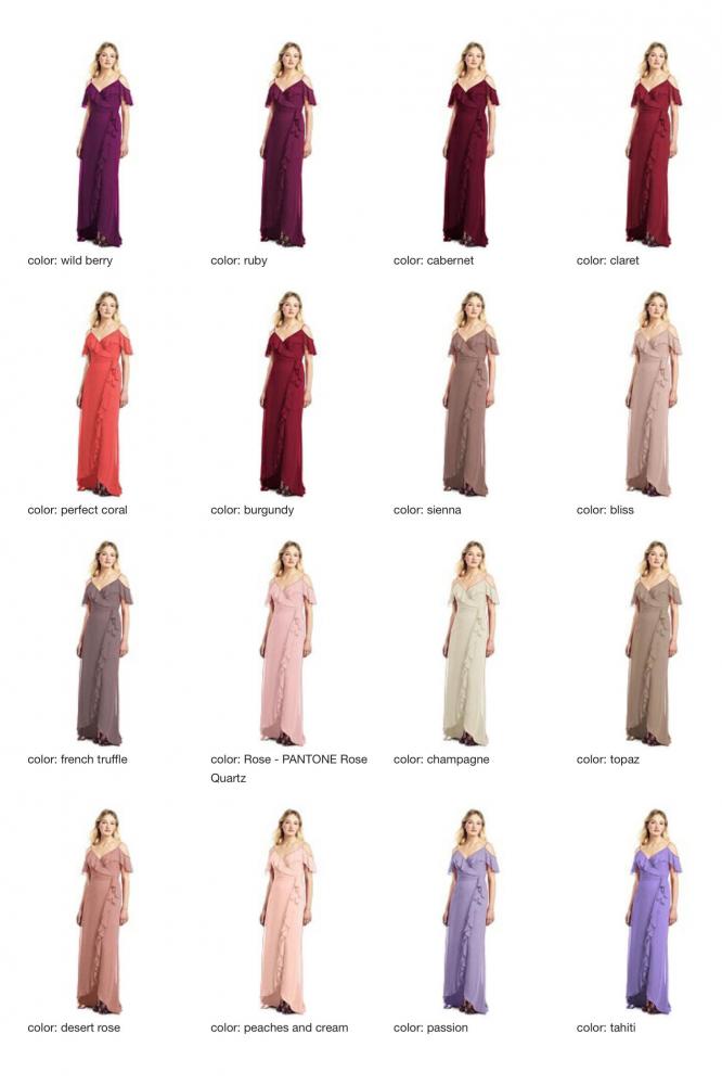 JP1040 jenny Packham ジェニーパッカム ブライズメイド オフショルダー ロングドレス 79色 【結婚式 ブライズメイド アッシャー オーダーメイド】