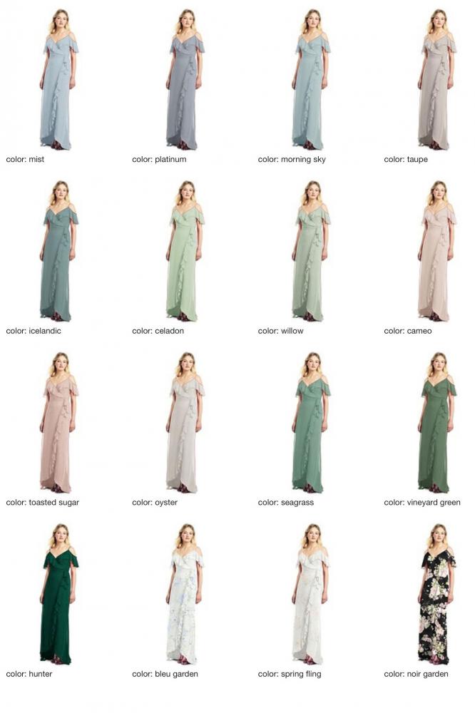 JP1040 jenny Packham ジェニーパッカム ブライズメイド オフショルダー ロングドレス 79色 【結婚式 ブライズメイド アッシャー オーダーメイド】