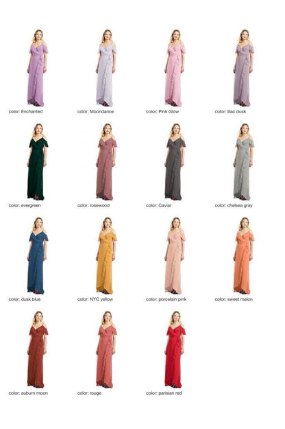 JP1040 jenny Packham ジェニーパッカム ブライズメイド オフショルダー ロングドレス 79色 【結婚式 ブライズメイド アッシャー オーダーメイド】