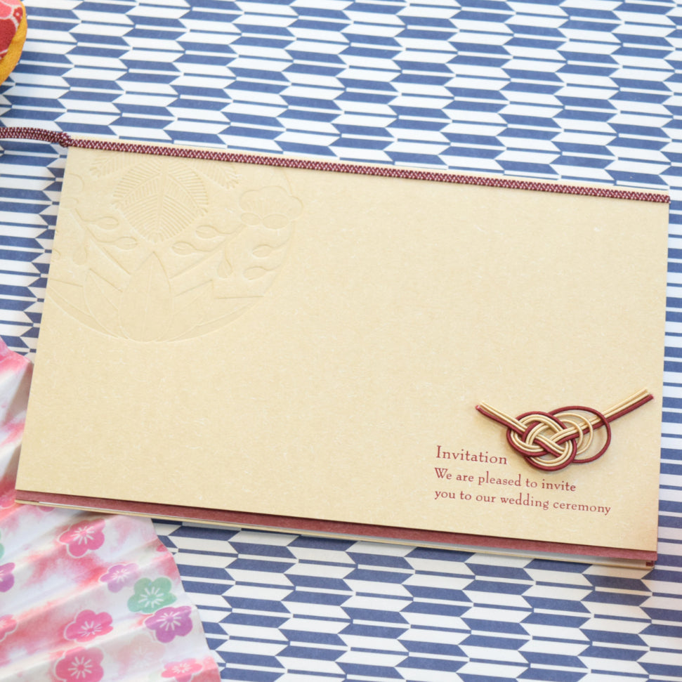 【結婚式 招待状セット】 吉祥茶(印刷込み)【結婚式 ペーパー 招待状】