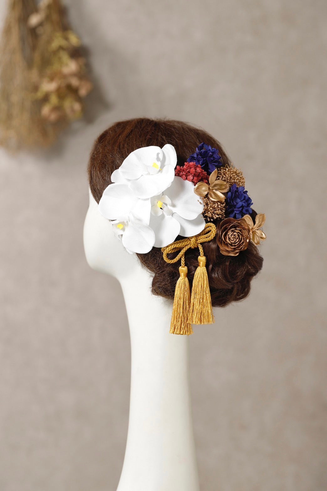 胡蝶蘭髪飾り ブルー/ブライダルアクセサリー 【結婚式 和装 アクセサリー】