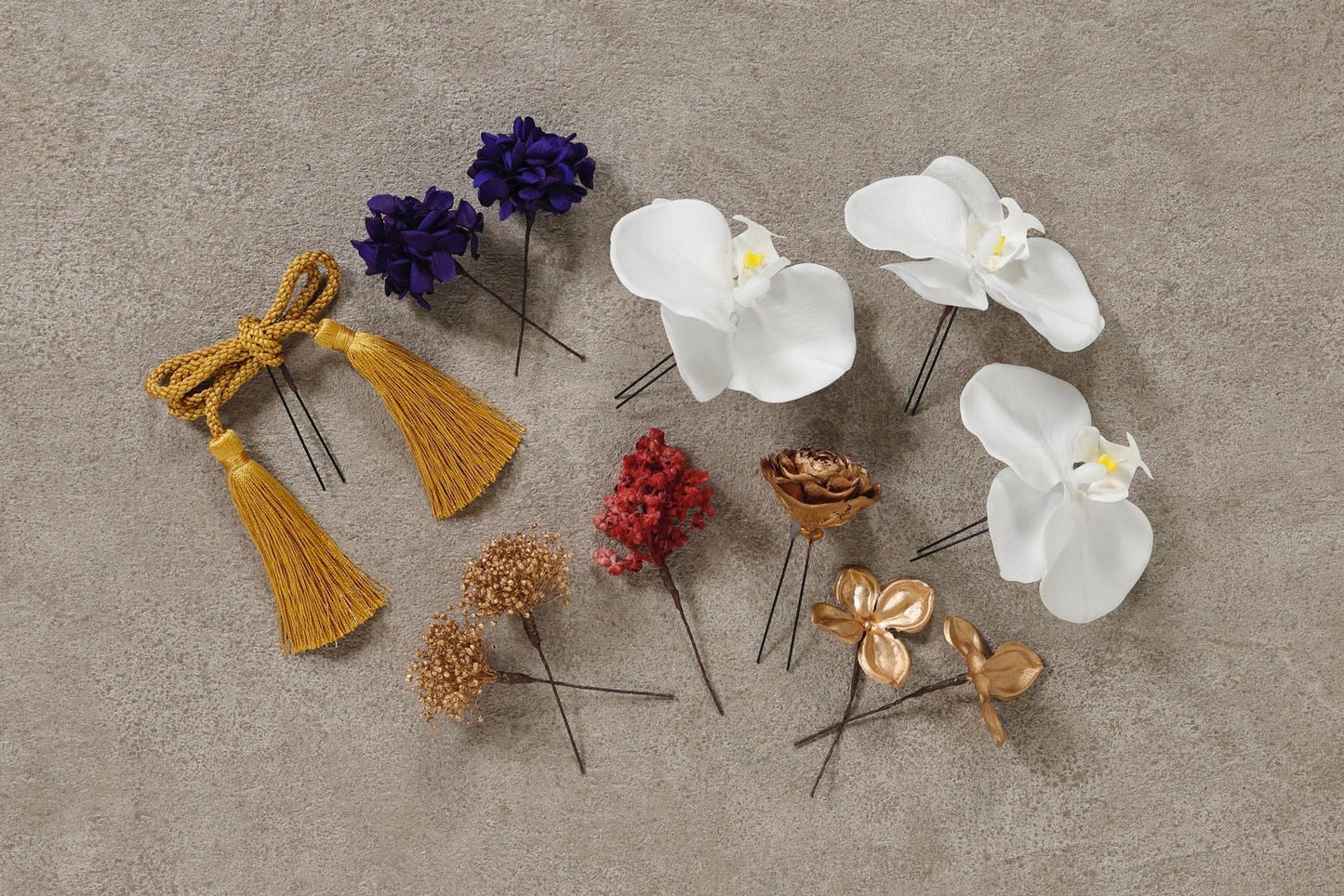 胡蝶蘭髪飾り ブルー/ブライダルアクセサリー 【結婚式 和装 アクセサリー】