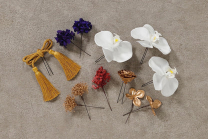 胡蝶蘭髪飾り ブルー/ブライダルアクセサリー 【結婚式 和装 アクセサリー】