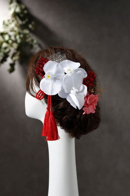 胡蝶蘭髪飾り ピンク/ブライダルアクセサリー 【結婚式 和装 アクセサリー】