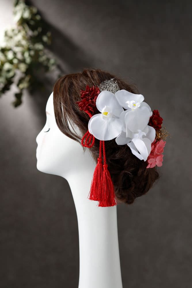 胡蝶蘭髪飾り ピンク/ブライダルアクセサリー 【結婚式 和装 アクセサリー】