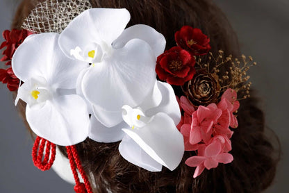 胡蝶蘭髪飾り ピンク/ブライダルアクセサリー 【結婚式 和装 アクセサリー】