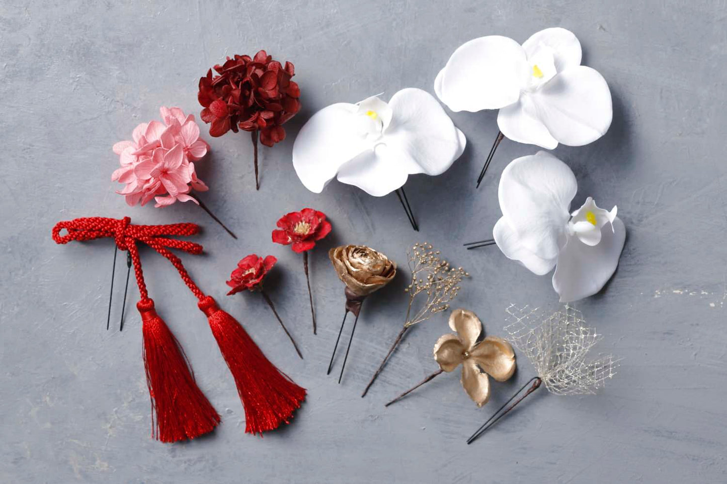 胡蝶蘭髪飾り ピンク/ブライダルアクセサリー 【結婚式 和装 アクセサリー】