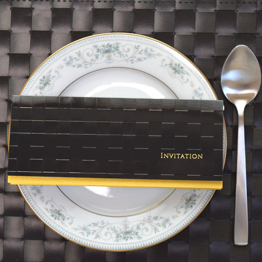 【結婚式 招待状セット】 ルーチェ ブラック (印刷込み)【結婚式 ペーパー 招待状】