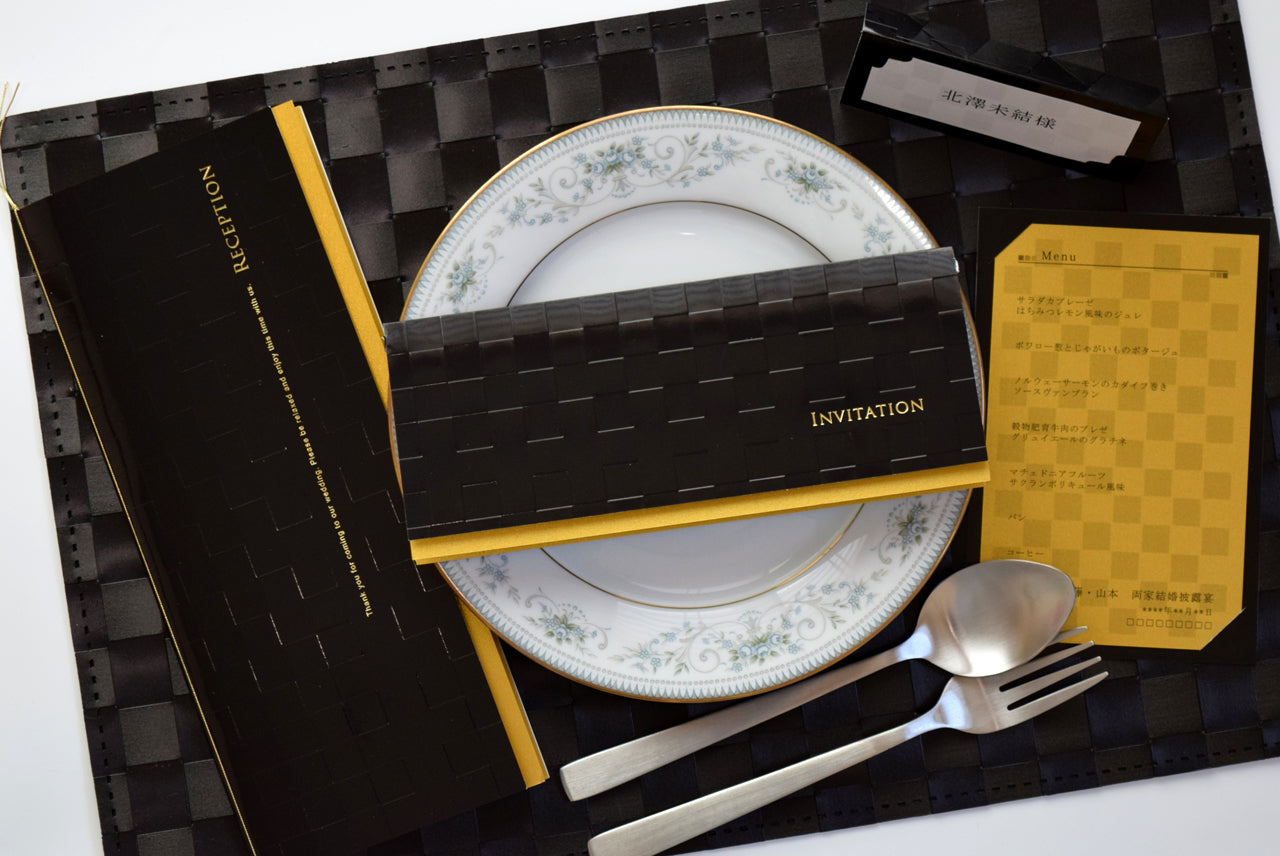 【結婚式 席次表 大人数専用】ルーチェ ブラック (印刷込み)【結婚式 ペーパー 席次表】