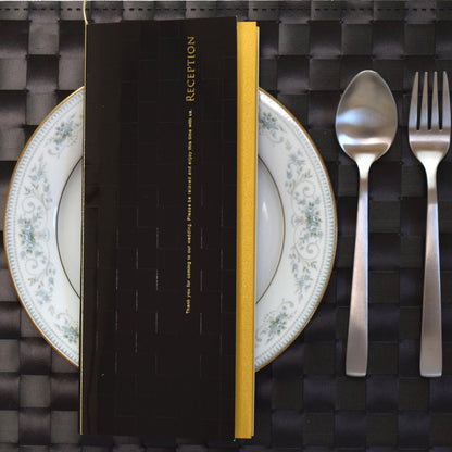 【結婚式 席次表 大人数専用】ルーチェ ブラック (印刷込み)【結婚式 ペーパー 席次表】