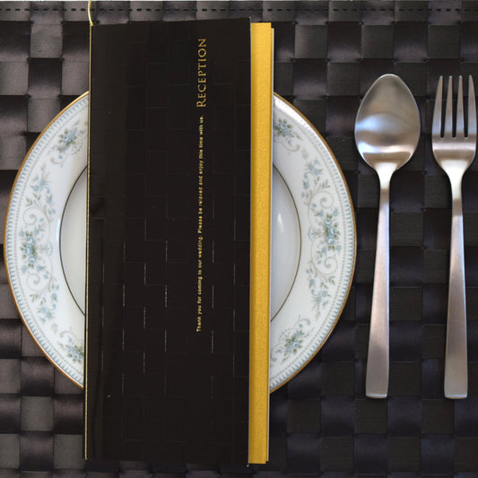 【結婚式 席次表 大人数専用】ルーチェ ブラック (印刷込み)【結婚式 ペーパー 席次表】