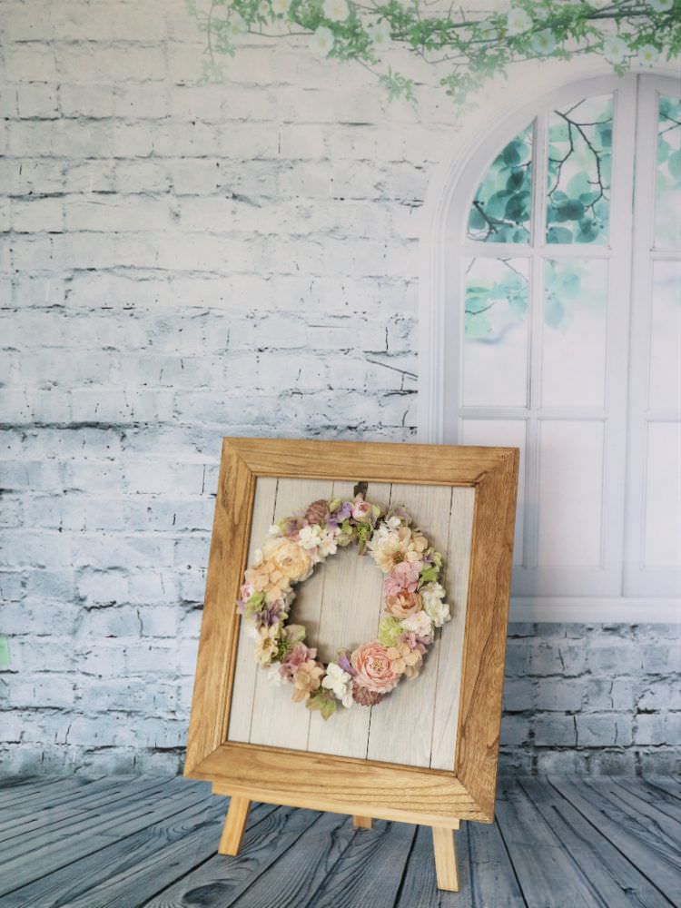 フラワーリースのウェルカムボード【Gerbera】〜ニュアンスカラー〜 【結婚式 ウェルカムボード オーダーメイド】