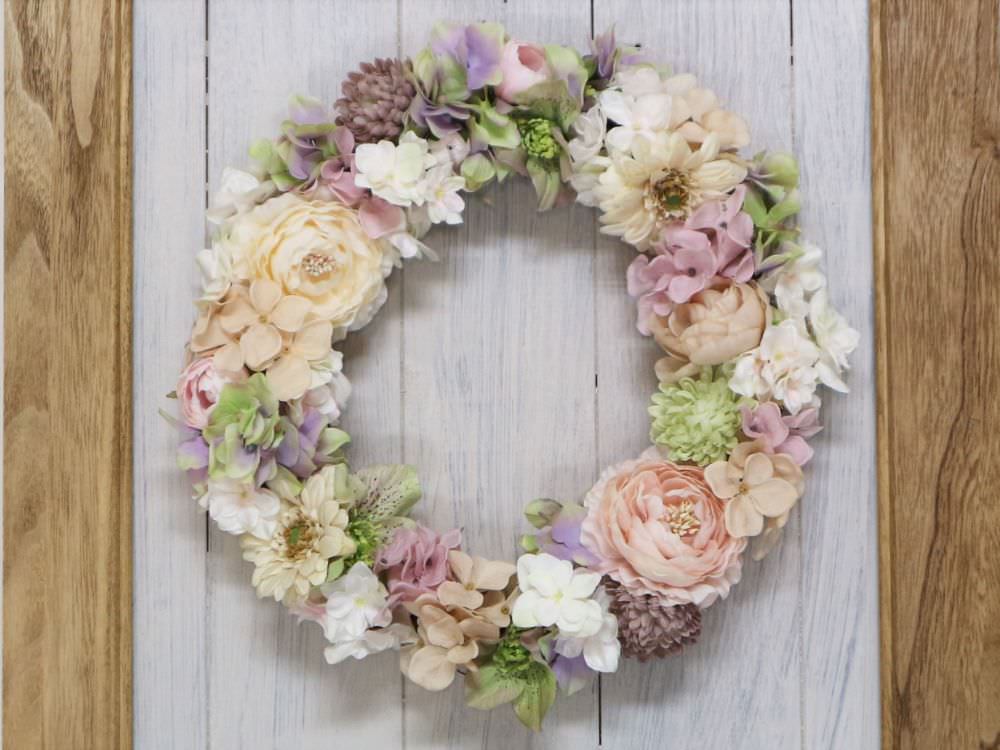 フラワーリースのウェルカムボード【Gerbera】〜ニュアンスカラー〜 【結婚式 ウェルカムボード オーダーメイド】