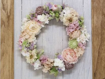 フラワーリースのウェルカムボード【Gerbera】〜ニュアンスカラー〜 【結婚式 ウェルカムボード オーダーメイド】