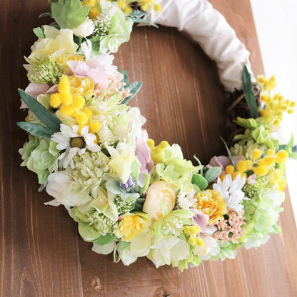 フラワーリースのウェルカムボード【Mimosa】～ブラウン～ 【結婚式 ウェルカムボード】