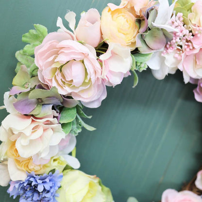 フラワーリースのウェルカムボード 【ラナンキュラス】〜グリーン〜 【結婚式 ウェルカムボード】