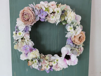 フラワーリースのウェルカムボード 【Anemone】〜パープル〜 【結婚式 ウェルカムボード オーダーメイド】