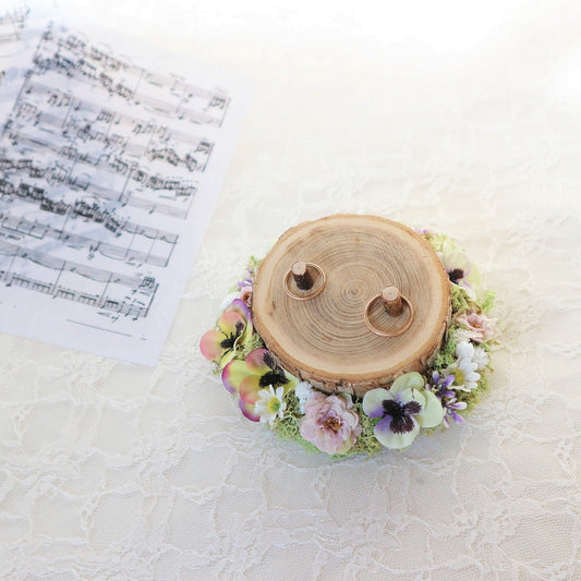 切り株リングピロー【viola】 【結婚式 リングピロー】