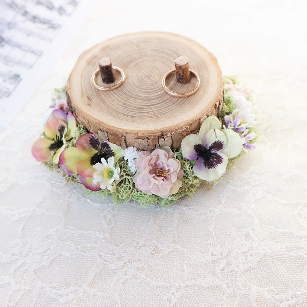 切り株リングピロー【viola】 【結婚式 リングピロー】