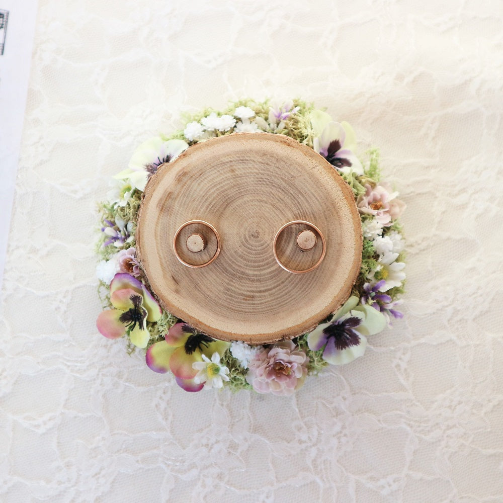 切り株リングピロー【viola】 【結婚式 リングピロー】