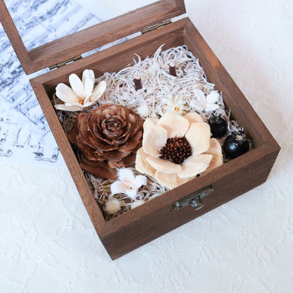 ナチュラルフラワーのボックスリングピロー 【結婚式 リングピロー】