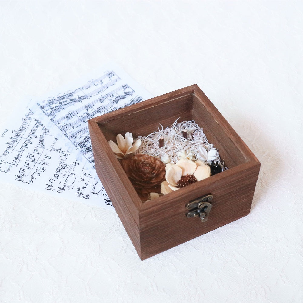 ナチュラルフラワーのボックスリングピロー 【結婚式 リングピロー】