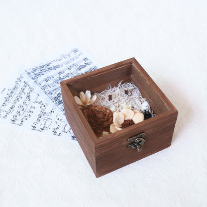 ナチュラルフラワーのボックスリングピロー 【結婚式 リングピロー】