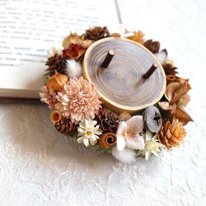 森の木の実の切り株リングピロー【結婚式 リングピロー】