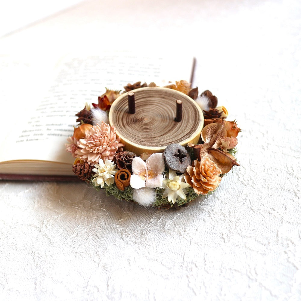 森の木の実の切り株リングピロー【結婚式 リングピロー】