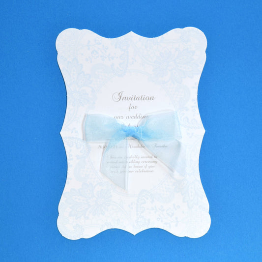 【結婚式 招待状セット】マシェリ ブルー (印刷込み)【結婚式 ペーパー 招待状】