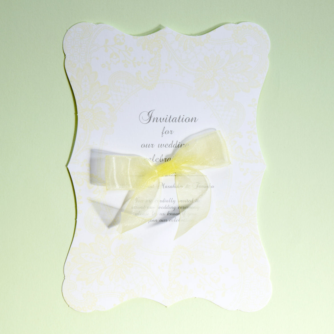 【結婚式 招待状セット】マシェリ イエロー (印刷込み)【結婚式 ペーパー 招待状】