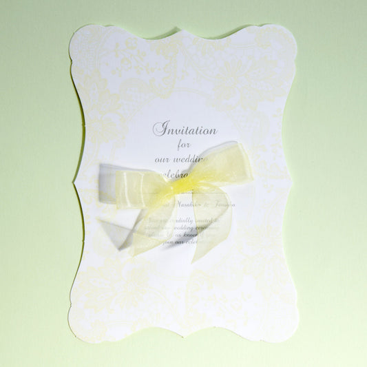 【結婚式 招待状セット】マシェリ イエロー (印刷込み)【結婚式 ペーパー 招待状】
