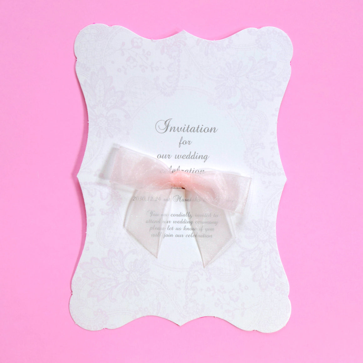 【結婚式 招待状セット】マシェリ ピンク (印刷込み)【結婚式 ペーパー 招待状】