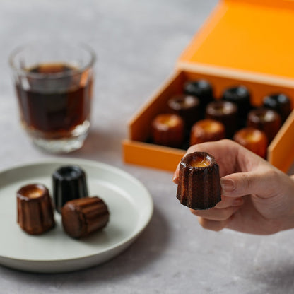 ミニカヌレ16個BOX(プレーン・ヨモギ・紫芋・ココア) 【結婚式 ギフト 食品 引き菓子 洋菓子】