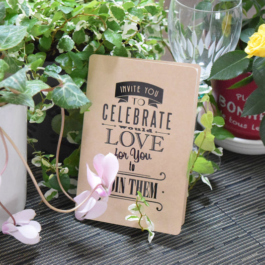 【結婚式 招待状セット】モダンクラフト(印刷込み)【結婚式 ペーパー 招待状】