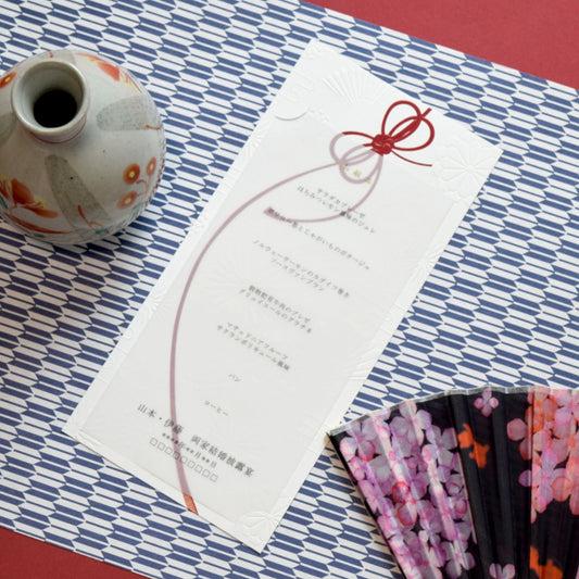 【結婚式 メニュー】結び (印刷込み)【結婚式 ペーパー メニュー表】