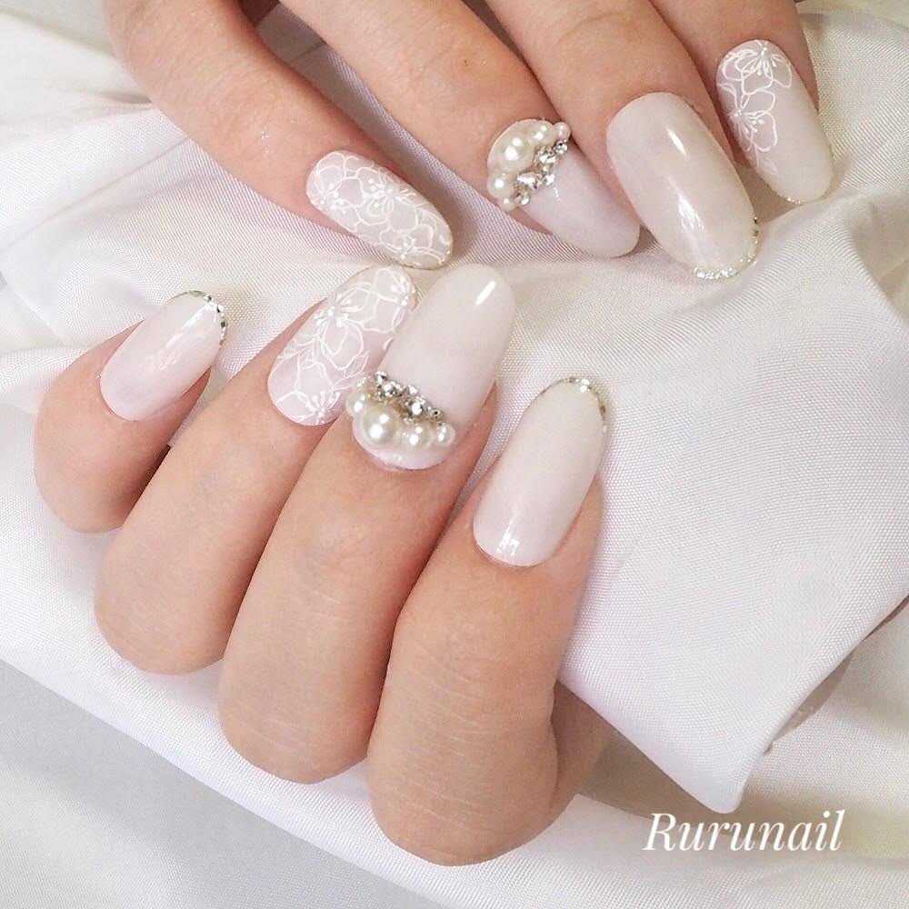ネイルチップ ブライダル 結婚式 白 キラキラ フルオーダーネイル オーダー ネイルチップ ブライダル 結婚式 白 キラキラ フルオーダーネイル