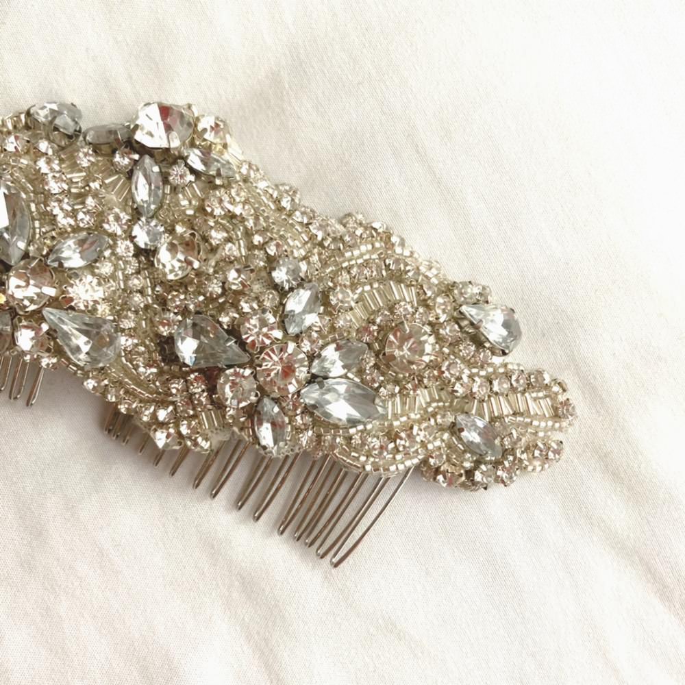 クリアビジューのクリスタルヘッドドレス/ブライダルアクセサリー 【結婚式 ヘアアクセサリー レンタル】