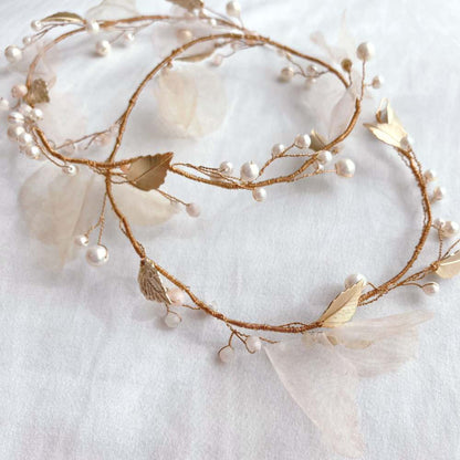 オーガンジーフラワーヘッドドレス/ブライダルアクセサリー 【結婚式 ヘアアクセサリー レンタル】