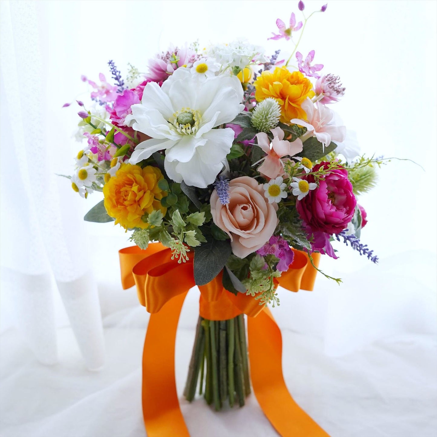 【造花・完成品】ミックスカラーのブーケ【結婚式 フラワー ブーケ ブートニア】