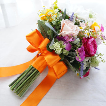 【造花・完成品】ミックスカラーのブーケ【結婚式 フラワー ブーケ ブートニア】