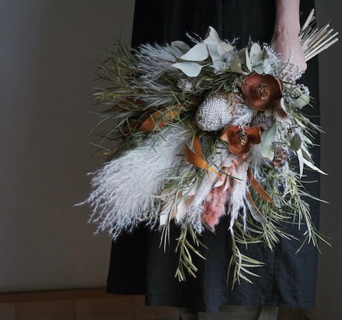 【ドライフラワー】ウェディングブーケ&ブートニア 【結婚式 フラワー ドライフラワー ブーケ ブートニア オーダーメイド】