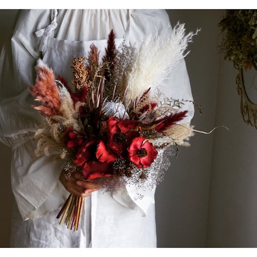 【ドライフラワー】ウェディングブーケ&ブートニア 【結婚式 フラワー ドライフラワー ブーケ ブートニア オーダーメイド】