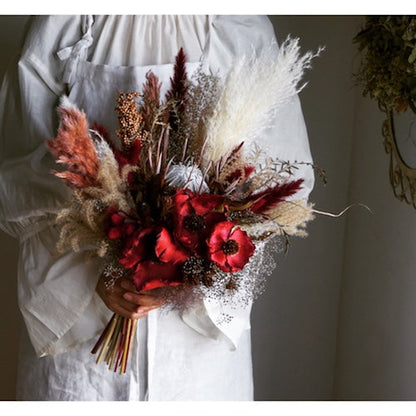 【ドライフラワー】ウェディングブーケ&ブートニア 【結婚式 フラワー ドライフラワー ブーケ ブートニア オーダーメイド】