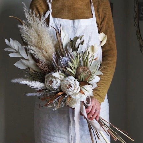 【ドライフラワー】ウェディングブーケ&ブートニア 【結婚式 フラワー ドライフラワー ブーケ ブートニア オーダーメイド】