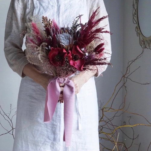 【ドライフラワー】ウェディングブーケ&ブートニア 【結婚式 フラワー ドライフラワー ブーケ ブートニア オーダーメイド】