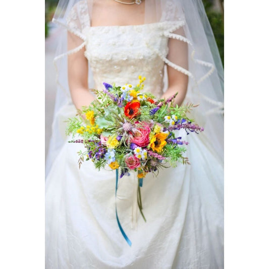 【造花】オーダーメイド / アーティフィシャルフラワーのクラッチブーケ ブートニア付 【結婚式 フラワー 造花 ブーケ ブートニア オーダーメイド】